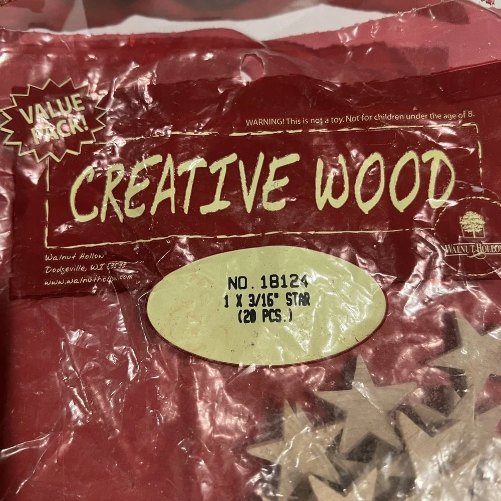 Walnut Hollow Creative Wood Craft Supplies Lot: Balls, Beads, Stars, Knobs - 4‎